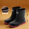 (Ecológico) Botas de Lluvia de Moda Transfronterizas para Hombre, Suela Suave para Parejas al Aire Libre, Zapatos Impermeables Versátiles, Talla Grande Antideslizantes de Goma para Cocina