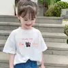 Camisetas de Manga Curta para Meninas, Roupas de Verão Estilosas para Crianças 2026, Novas Blusas de Algodão Puro para Bebês e Crianças, Roupas de Verão de Manga Meia