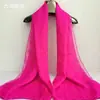 Bufanda Grande Roja de Seda para Mujer, Bufanda de Moda para Primavera y Otoño, Chal de Gasa, Bufanda de Color Sólido para Invierno, Bufanda Larga para Bailar, Nueva