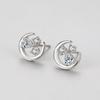 Brincos de prata de lei S925 estrela lua micro diamante femininos pequenos frescos rede vermelha brinco de menina brinco coringa presente brincos atacado
