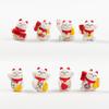 Oito gato da sorte micro paisagem mini gatinho bonito pequenos ornamentos casa desktop carro central controle artesanato plástico