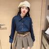 Traje de primavera y otoño para niñas 2024 nueva moda para niñas estilo coreano talla mediana y grande chaleco camisa falda plisada traje de tres piezas