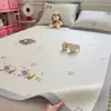Esterilla Refrigerante de Seda de Hielo de Polipropileno, Tipo Frijol de Hielo Grado A, Grado Materno e Infantil, Esterilla Suave Refrigerante de Verano, Estilo Sábana Ajustable, Lavable a Máquina, Plegable