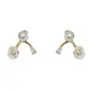 Pendientes de Botón Versátiles de Flor de Concha de Perla Fresca y Dulce para Mujer, Pendientes Elegantes de Lujo Ligero con Diseño Simple al por Mayor