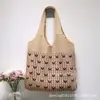Bolsa Roja para Mujer, Salida de Invierno, Bolso Tejido Estilo Perezoso, Bolso de Hombro de Punto para el Viaje Diario, Bolsa de Compras, Gran Capacidad