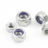 Aço Inoxidável 304 Porca Anti-Afrouxamento Porca de Travamento de Nylon Porca Autotravante Antiderrapante Porca Galvanizada M2 M3M4M5M6