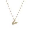 Novos Acessórios Colar Moda Transfronteiriça Simples Longo Pedra Preciosa Cobre Zircônia Corrente Osso de Cobra Pingente Letra Az Normcore