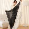 Bufanda de Dos Tonos para Mujer, Bufanda Cuadrada Grande de Seda Sintética de 110 cm, Bufanda de Seda Versátil de Color Sólido Simple, Nueva Seda de Hangzhou
