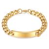 Pulsera de Acero Inoxidable Minimalista de Cadena Cubana Larga de 11 mm con Logo Grabado para Hombre, Superventas Transfronteriza Europea y Americana