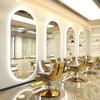 Espelho de barbearia de fornecimento de fábrica com luz LED espelho de cabeleireiro de um lado salão de cabeleireiro de moda montado na parede espelho cosmético de corte de cabelo