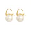 Pendientes de perlas estilo retro con temperamento a la moda europea y americana, pendientes de acero de titanio, joyería retro atmosférica F369