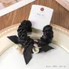 Cuerda para el Cabello con 2 Tarjetas Estilo Coreano Cinta de Perlas Goma Elástica Plisado de Alta Calidad Anillo para el Cabello de Intestino Delgado Peineta Cola de Caballo Alta Titular
