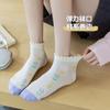 Calcetines para Mujer de Primavera y Verano con Borde de Oreja Calcetines Tipo Barco para Mujer de Verano Delgados de Caña Corta Calcetines para Mujer Calcetines de Malla Transpirables Calcetines de Algodón con Dibujos Animados