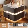Mesa de cabeceira inteligente com suspensão estilo creme armário doméstico de madeira maciça simples carregamento sem fio bloqueio de senha Bluetooth Áudio