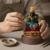 Pieza de exhibición de thangka pintado a mano estilo Tíbet, patrones personalizables, decoración de oficina, adorno de vidrio estilo étnico