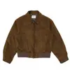 Otoño e Invierno Corea del Sur Hombre Corta Holgada Solapa Cremallera Gamuza Bomber Chaqueta Hong Kong Estilo Abrigo Trendy Pareja