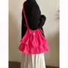 Bolsa Nova de Verão com Babados Plissados de Um Ombro Feminina de Grande Capacidade para o Dia a Dia Bolsa Transversal Bolsa Tote Casual de Nicho para o Dia a Dia