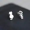 Brincos pequenos de prata 925 esterlina estilo coreano, fofos e únicos para mulheres, simples e criativos, com um design estiloso e versátil, perfeitos para estudantes