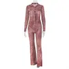 Estilo Europeo y Americano Ropa Femenina Transfronteriza Botón Estampado de Leopardo Conjunto de Pantalones Cardigan Top de Cintura Holgado y Cómodo Conjunto de Dos Piezas de Moda