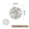 Hebilla 3D esférica incrustada con pedrería, cosida a mano, con una base resistente de aleación de zinc, accesorio decorativo para abrigos, bolsos, zapatos y sombreros de mujer