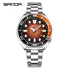 Relógio Masculino Sanda à Prova d'Água Luminoso de Quartzo para o Trabalho Pulseira de Aço Sólido com Moldura Rotativa Calendário Único Relógio de Pulso