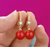 Joias Transfronteiriças Desejo Amazon Aliexpress Pingente Gota de Água Brincos Pérola Oval Brincos de Noiva Brincos