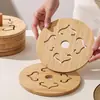 Alfombrilla Engrosada Resistente al Calor para Platos, Alfombrilla Anti-Quemaduras para Tazones, Alfombrilla para Ollas, Alfombrilla para Tazas, Alfombrilla para Cazuelas, Alfombrilla de Bambú, Alfombrilla Aislante, Alfombrilla Grande de Bambú Puro para Mesa de Comedor del Hogar