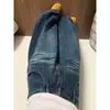 Jeans Retrô Americano para Mulheres, Novo Estilo para o Início da Primavera, Tamanho Grande para Figuras Curvilíneas, Cintura Alta, Calça Scimitar de Perna Larga Emagrecedora