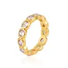 Conjunto de anillos de moda europea y americana transfronterizo de varios colores con incrustaciones de piedras y borde dorado, en forma de corazón, cuadrado, lágrima y redondo