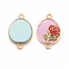 Placa de dupla camada flor rosa pulseira diy pingente colar pingente acessórios de joias podem ser lote misto vendas diretas da fábrica transfronteiriço