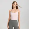 Chaleco de Yoga Halter de Color Contrastante para Mujer con Almohadillas en el Pecho, Sujetador Sexy de Gama Alta sin Espalda, Chaleco de Fitness Ajustado Nuevo