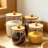 Frasco de almacenamiento transparente PET multiusos para nueces, granos y productos secos, recipiente de almacenamiento de alimentos sellado y a prueba de humedad