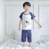 [Sensación Fresca] Ropa con Aire Acondicionado, Conjunto de Pijama Delgado para Niños, Ropa para Casa Cocos para Hombre y Mujer, Pantalones, Manga Corta, Categoría A, Antibacterial 7A