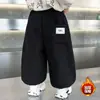Calças de Pelúcia Outono e Inverno para Meninos Estilo Casual para Meninos Pequenos Calças Jogger 2026 Novas Calças de Lã Inteiras para Crianças Estilo Lanterna
