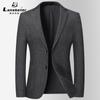 Laishibert Otoño Nuevo Traje para Hombre Grueso Elástico Antiarrugas Color Sólido Versátil Casual Traje de una Pieza Superior
