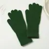 Luvas de Inverno de Lã de Coelho Estilo Longo Estilo Coreano à Prova de Frio e Quentes para Mulheres Tricotadas de Cinco Dedos de Cor Pura
