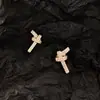 Brincos de Nó com Diamantes Inteiros Agulha de Prata Design de Moda Único Nicho Coreano Brincos Simples Acessíveis Luxo Brincos de Alta Qualidade