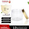 Fornecimento direto da fábrica 150ml transparente garrafa de boca larga garrafa de plástico PET garrafa de creme garrafa de creme garrafa de tampa de alumínio dourado
