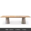 Mesa y silla de comedor para exterior de teca tejida, resistente al agua y al sol, de mármol, de ratán, para jardín, patio y ocio.