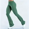Calça Flare Amazon Transfronteiriça de Nylon Fosco de Comprimento Regular com Cintura Reta, Ajustada ao Corpo, Levanta Bumbum, Flare, Sem Costura, para Fitness