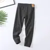 Calça Térmica Quente de Fibra de Lã Escovada de Camada Dupla Nova para Crianças Meninos e Meninas, Calça de Algodão Engrossada com Proteção nos Joelhos, Calça de Outono