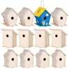 Suministro Manualidades DIY Adorno de Madera Juguetes para Niños Casa de Pájaros de Madera