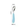 Colher Grossa para Uso Doméstico, Colher para Alimentação de Bebê, Colher para Alimentos Complementares, Colher para Crianças Comerem, Colher de Treinamento, Colher de Aço Inoxidável para Crianças Pequenas