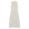 Venda Quente Internacional Aliexpress Primavera 2026 Novo Vestido Feminino Elegante de Bolinhas, Gola Redonda, Sem Mangas, Slim
