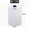 Cubo de Plástico para Piscina, Blanco, Amarillo, Azul 100/200L Cubo Dosificador de Químicos, Cubo Grueso para Mezcla de Químicos