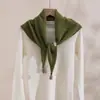 Nuevo pañuelo triangular de punto de mezcla de lana de color liso estilo coreano para otoño e invierno para mujer, cálido y versátil como calentador de cuello o chal