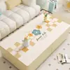 Alfombrilla para mesa de centro con diseño de plantas y flores, a prueba de aceite, impermeable, lavable, engrosada, fresca y elegante, adecuada para sala de estar y uso doméstico