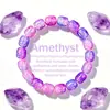 Pulseira de Contas Aquamarina Cristalina Popular Transfronteiriça e Citrino, Pulseira de Meditação de Cristal Roxo e Branco Rachado Atacado