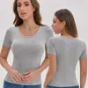 Top de Mujer de Manga Corta de Modal con Sujetador Incorporado, Tallas Grandes, No Necesita Usar Sujetador, Camiseta de Cuello Redondo, Capa Base Versátil