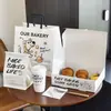 Bolsa de empaque para pan tostado de cachorro de caricatura, caja de papel para pan, bolsa de empaque para llevar, bolsa tote de papel DuPont con logotipo impreso